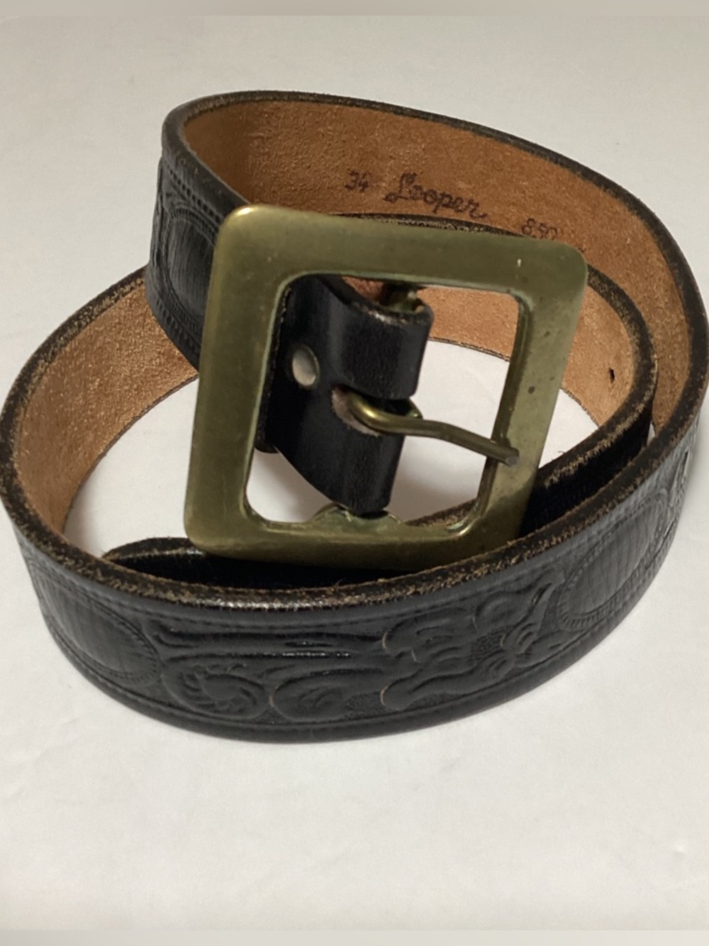 Looper Leather Belt Solid Brass